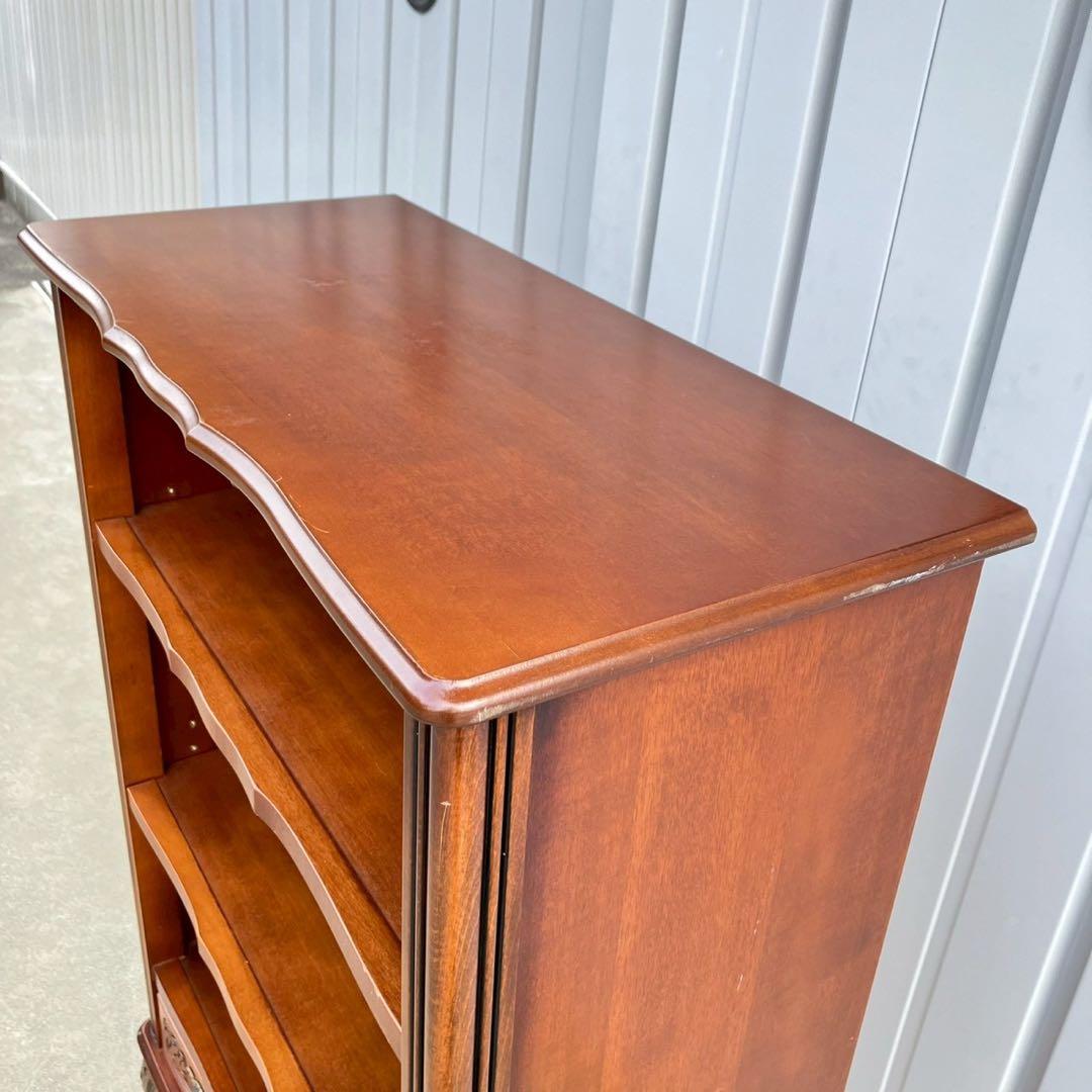 高級 イタリア家具 ブックケース キャビネット 輸入家具 ロココ調 猫脚