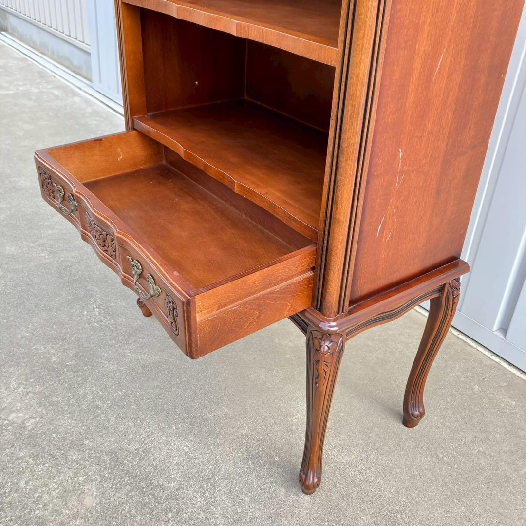 高級 イタリア家具 ブックケース キャビネット 輸入家具 ロココ調 猫脚