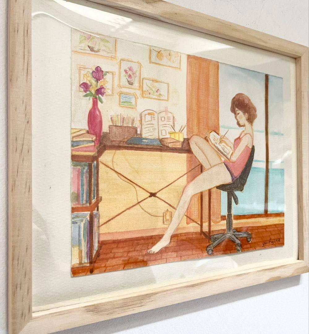 額縁付オリジナル手描きイラスト