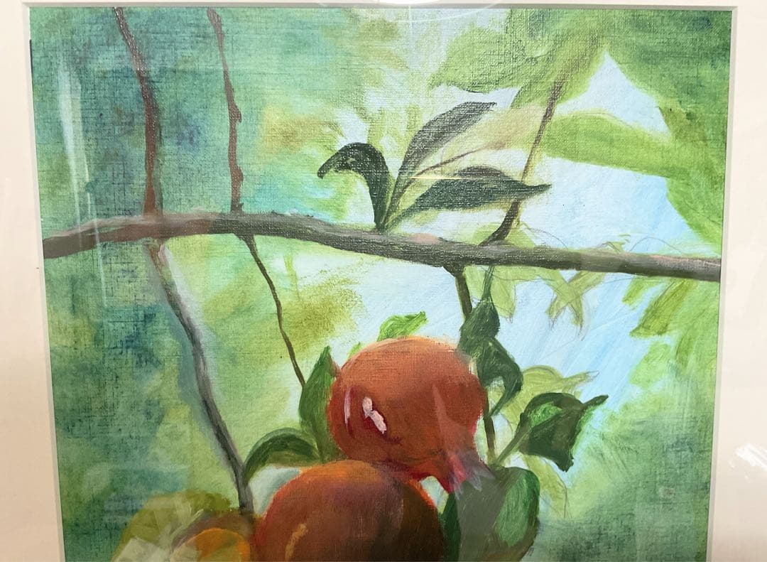 油彩画 ［ ザクロ 」 原画 額付