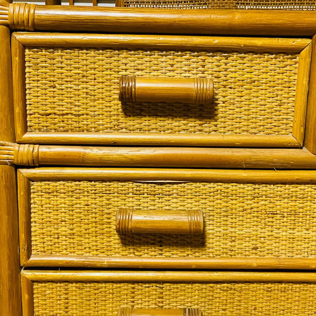 ラタン 籐 棚 チェスト 5段 W75cm D36cm H90.5cm 送料込み