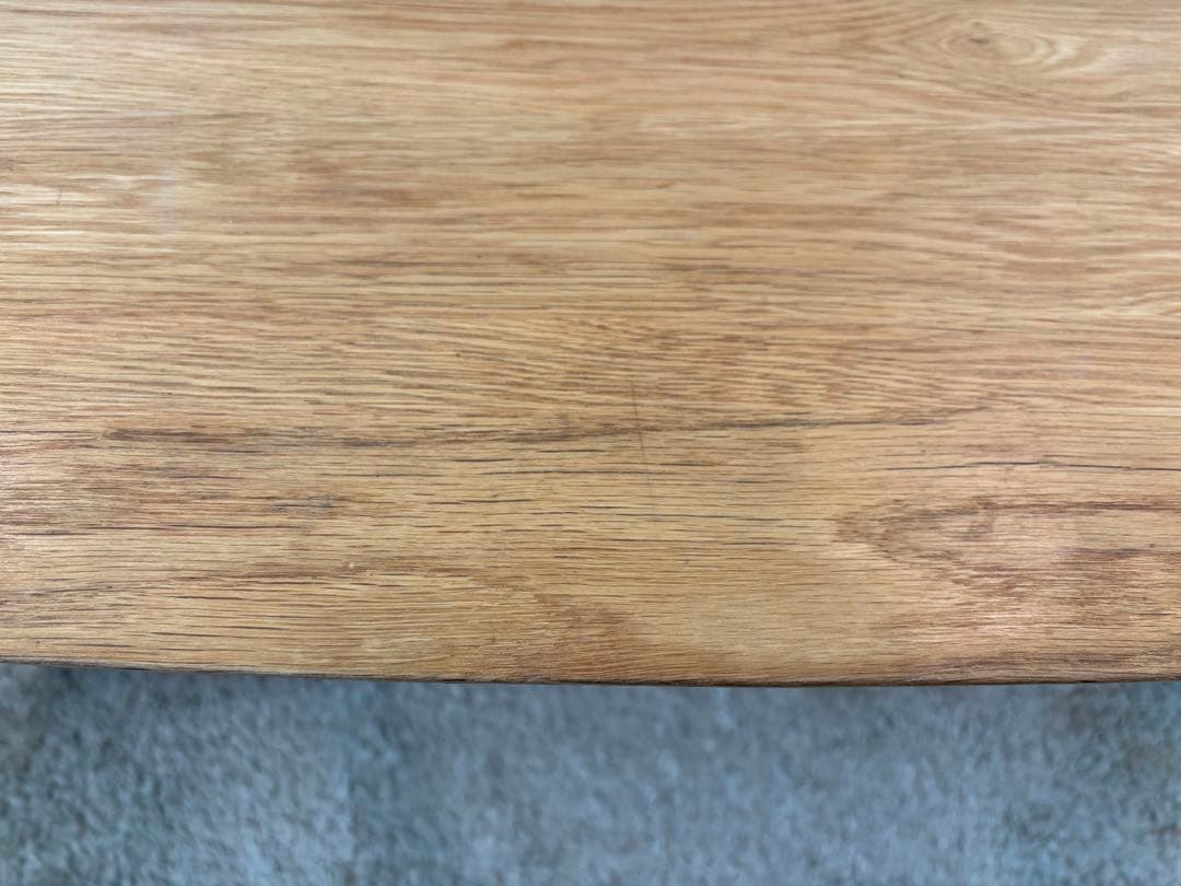 無垢　オーク材　棚付きローテーブル