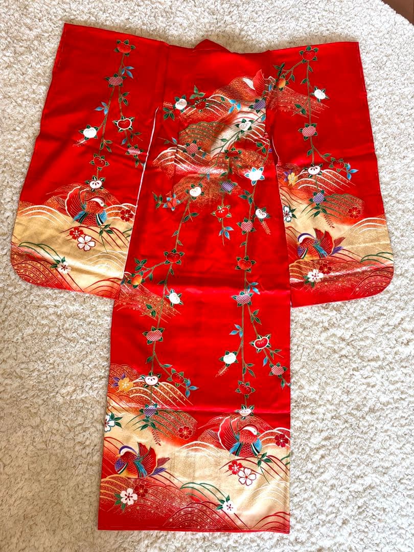 【新品正絹】七五三　晴れ着の丸昌 7歳正絹着物フルセット