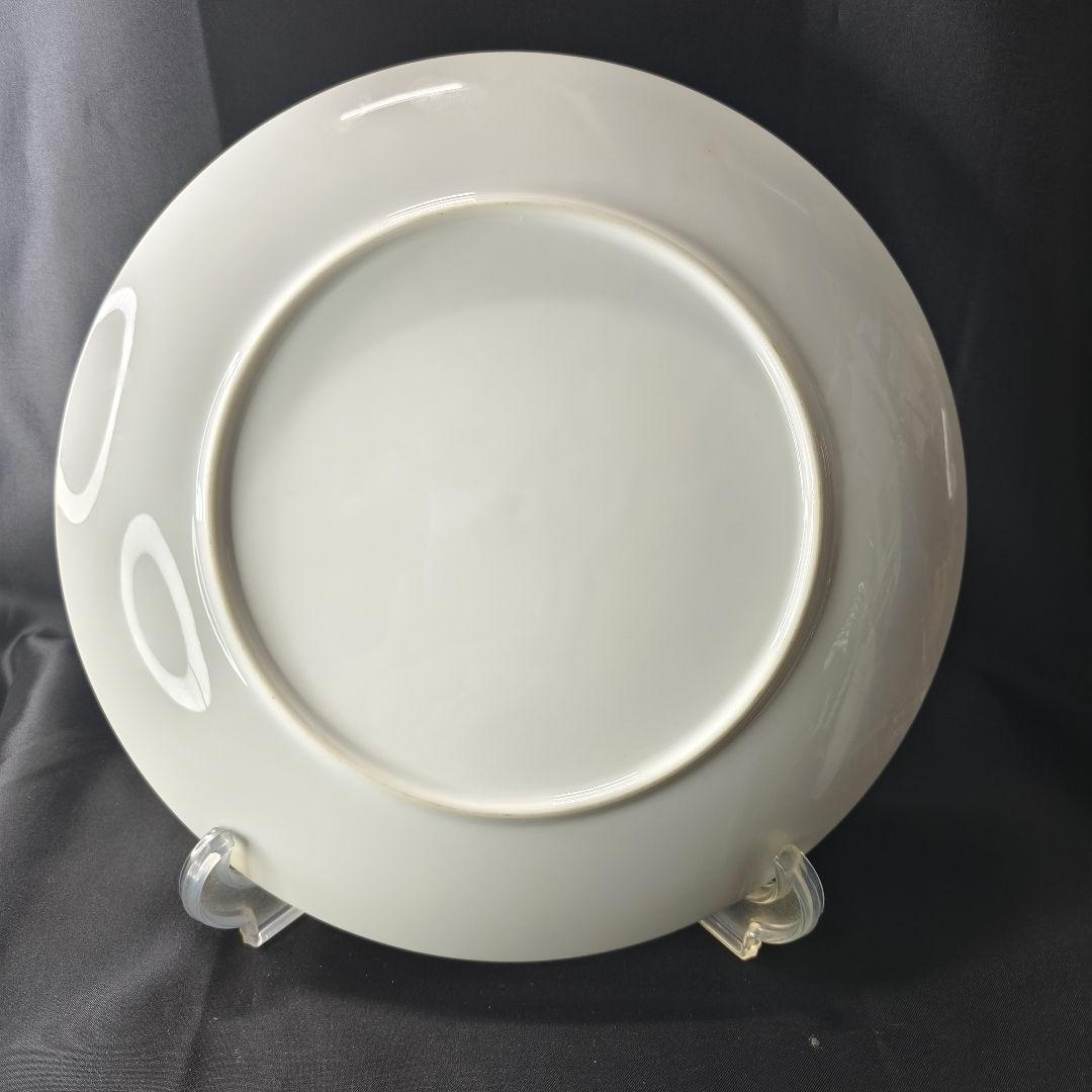 九谷焼 粉彩春画皿 26cm飾り皿 手描き 時代物 コレクター放出 未使用美品