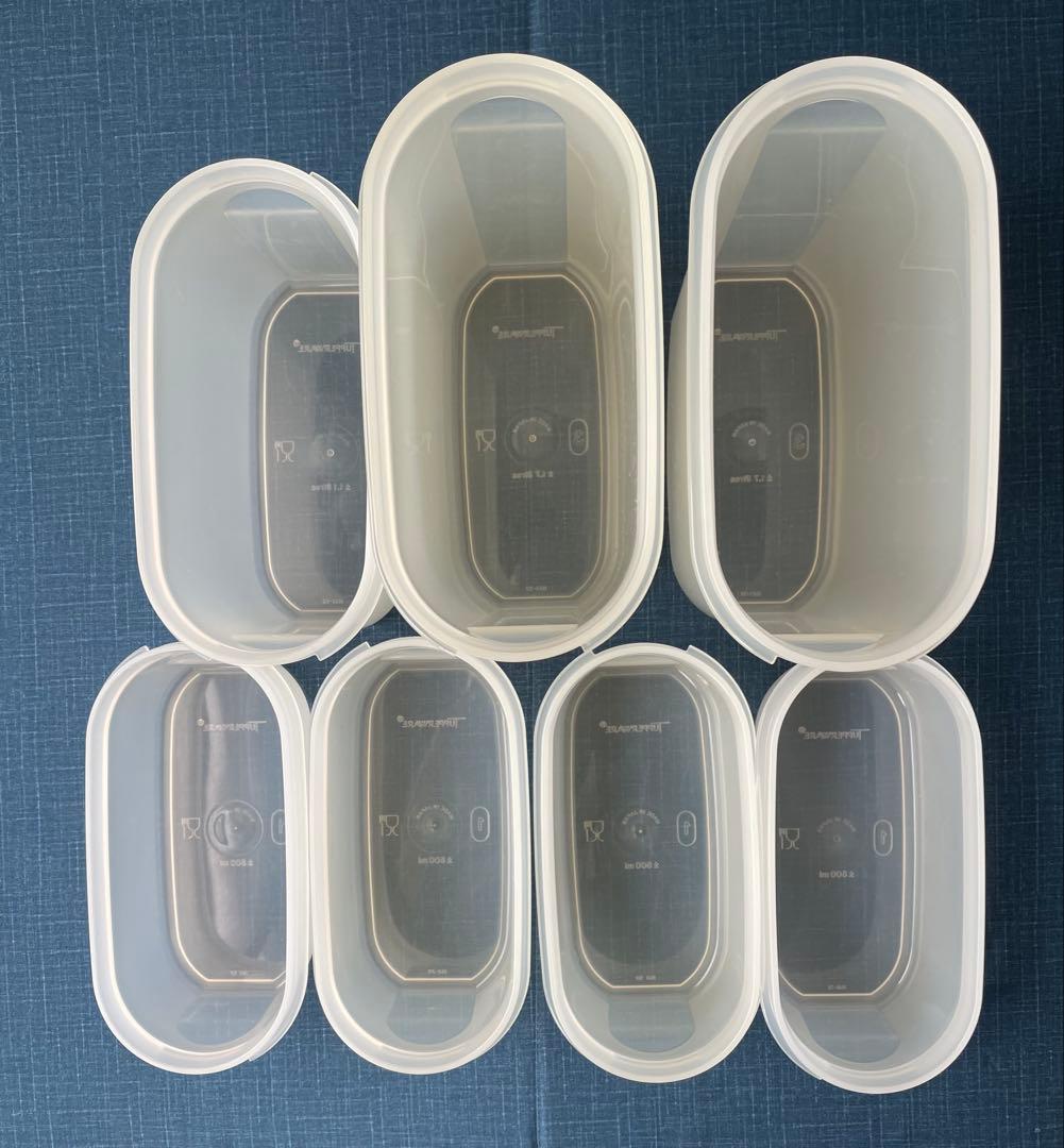 タッパーウェア　MMだ円　グリーン　12点セット　小口シール有り