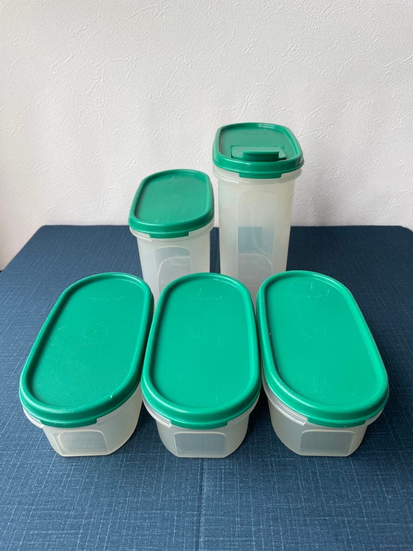 タッパーウェア　MMだ円　グリーン　12点セット　小口シール有り