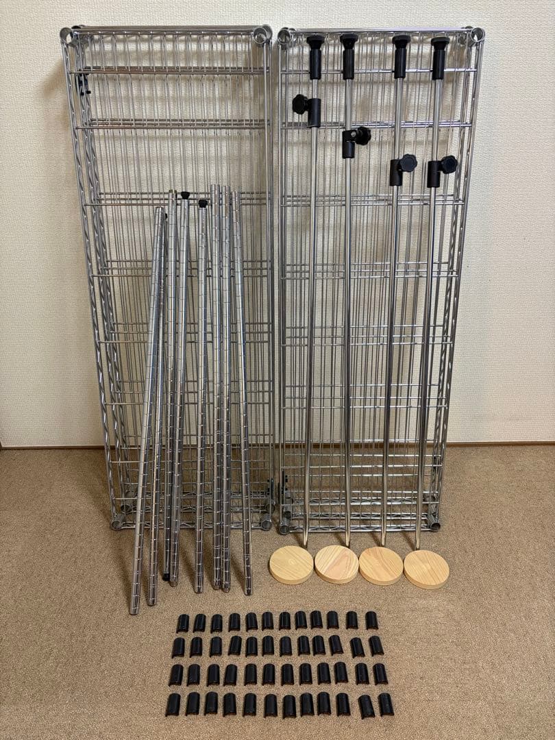 サ*ド様 良品 送料込み メタルラック 突っ張り棒 付属品有り