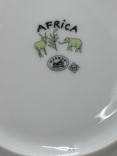 HERMES エルメス アフリカ グリーン プレート 皿 2枚セット