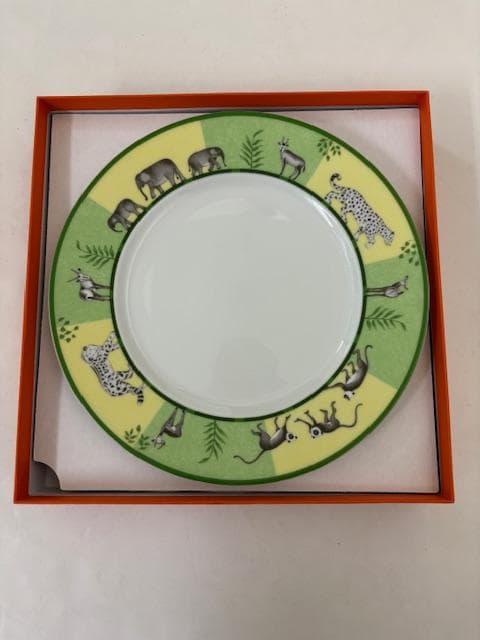 HERMES エルメス アフリカ グリーン プレート 皿 2枚セット