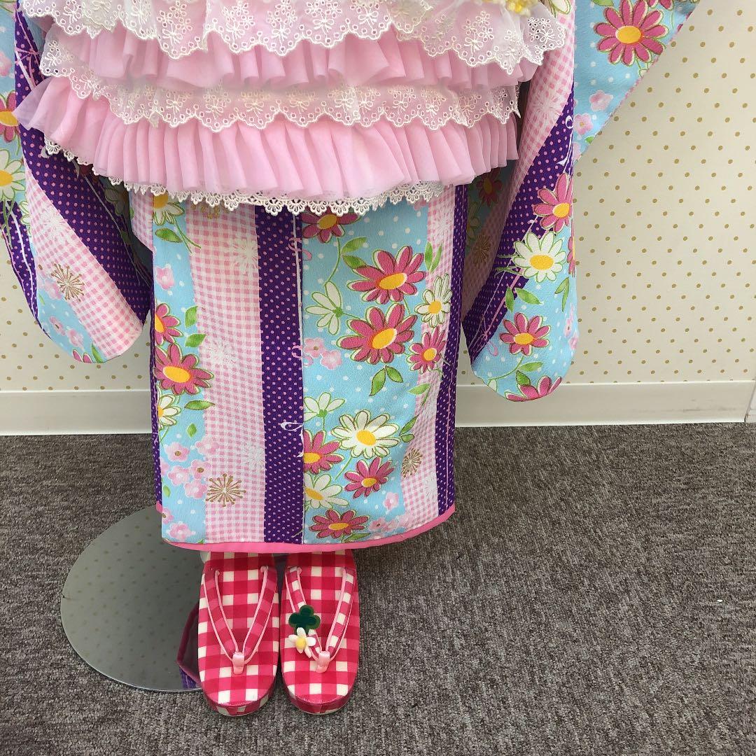 【七五三】ブランド着物 3歳(100cm)被布 スタジオ 撮影 美品 かわいい
