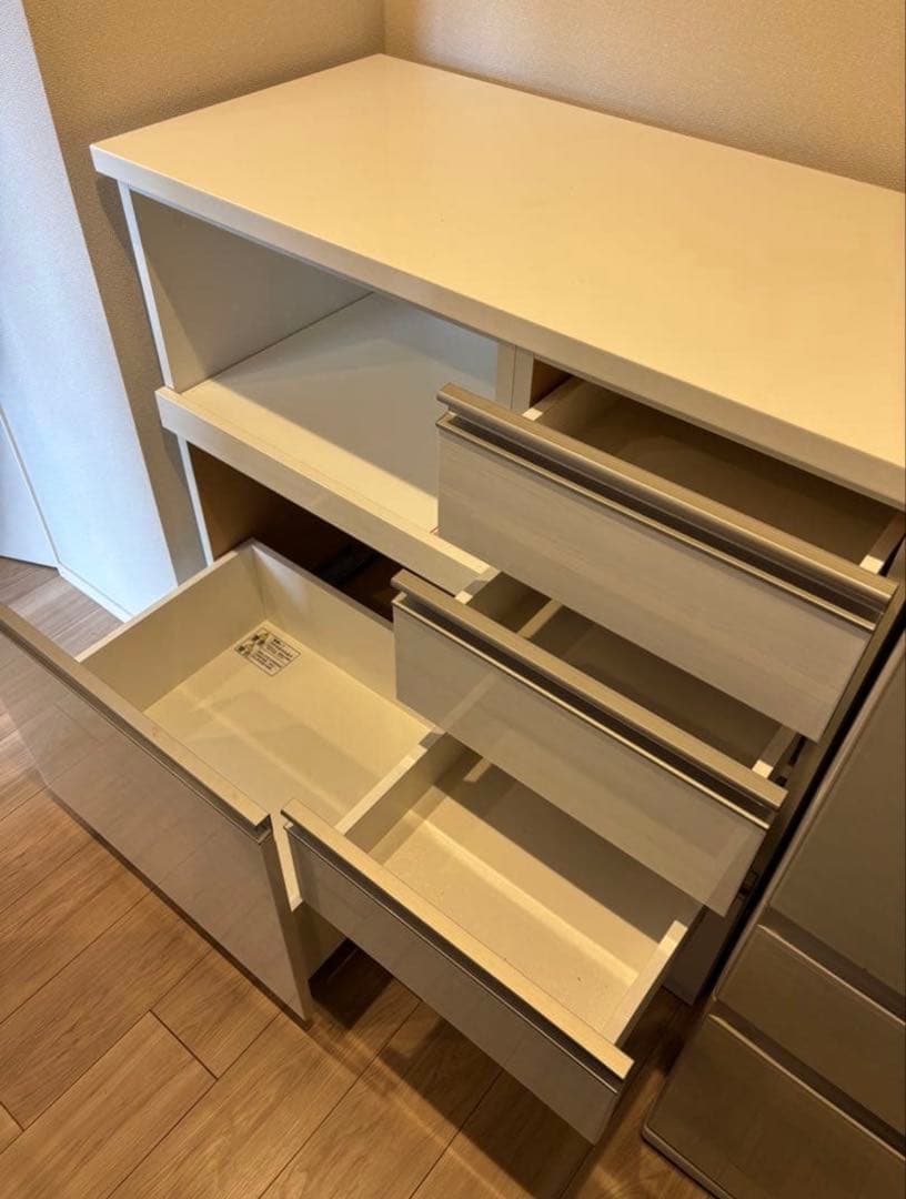 新品時8.2万円 ニトリ リガーレ 幅100cm キッチンボード 白 2022年