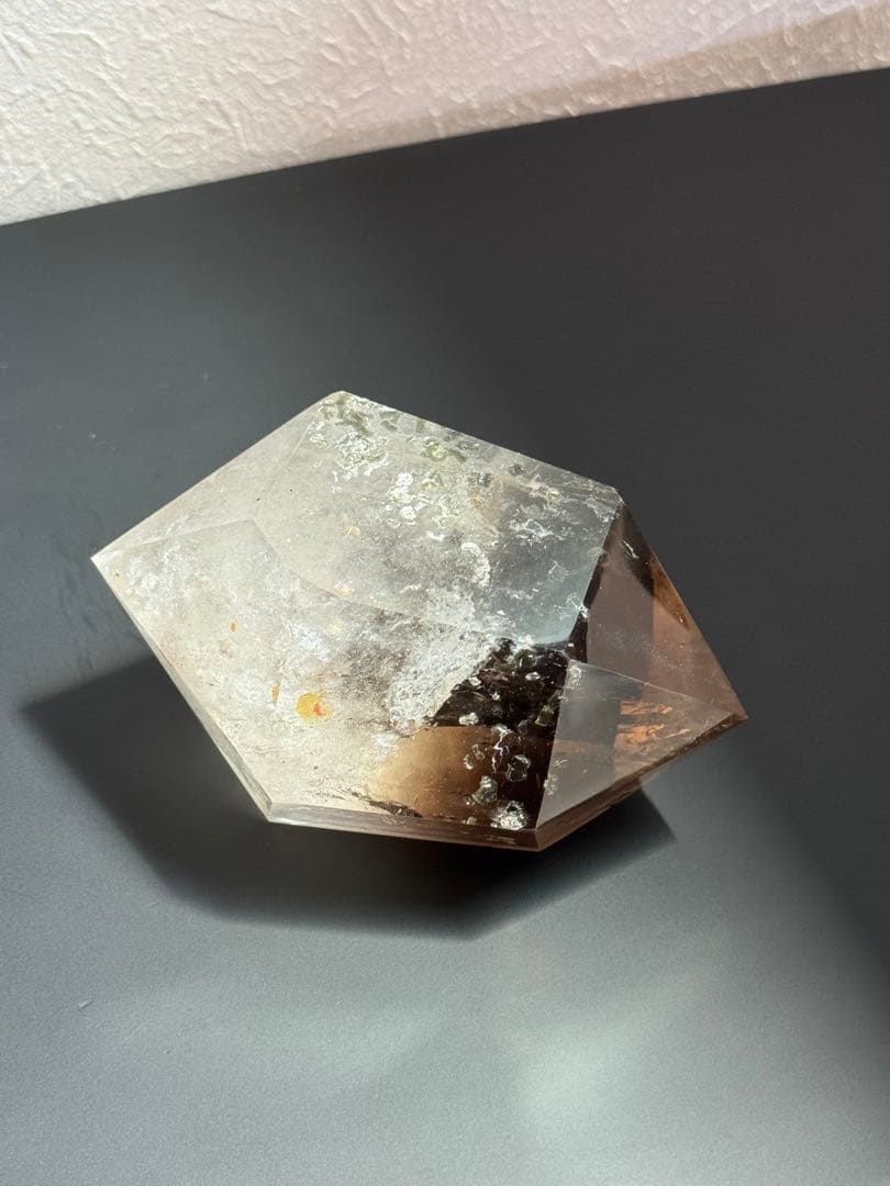 コレクション必見！虹の輝きバイカラースモーキークォーツ BIGダブルポイント
