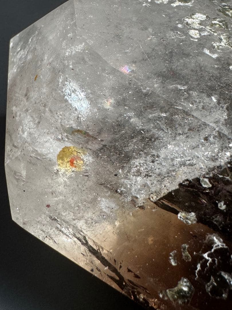 コレクション必見！虹の輝きバイカラースモーキークォーツ BIGダブルポイント