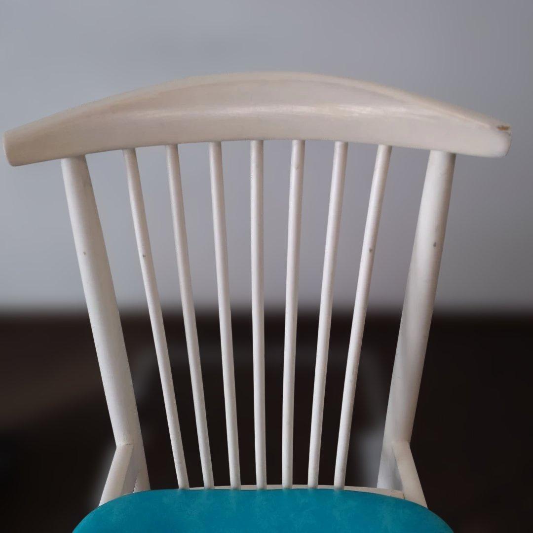 北欧風 レトロポップ ダイニングチェア ターコイズブルー ミッド