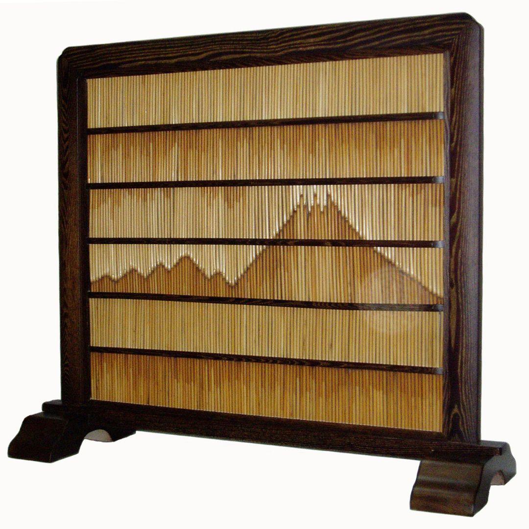 衝立横長伝統衝立　デラックス横長衝立　天然ヨシ入り和風衝立　１台限定