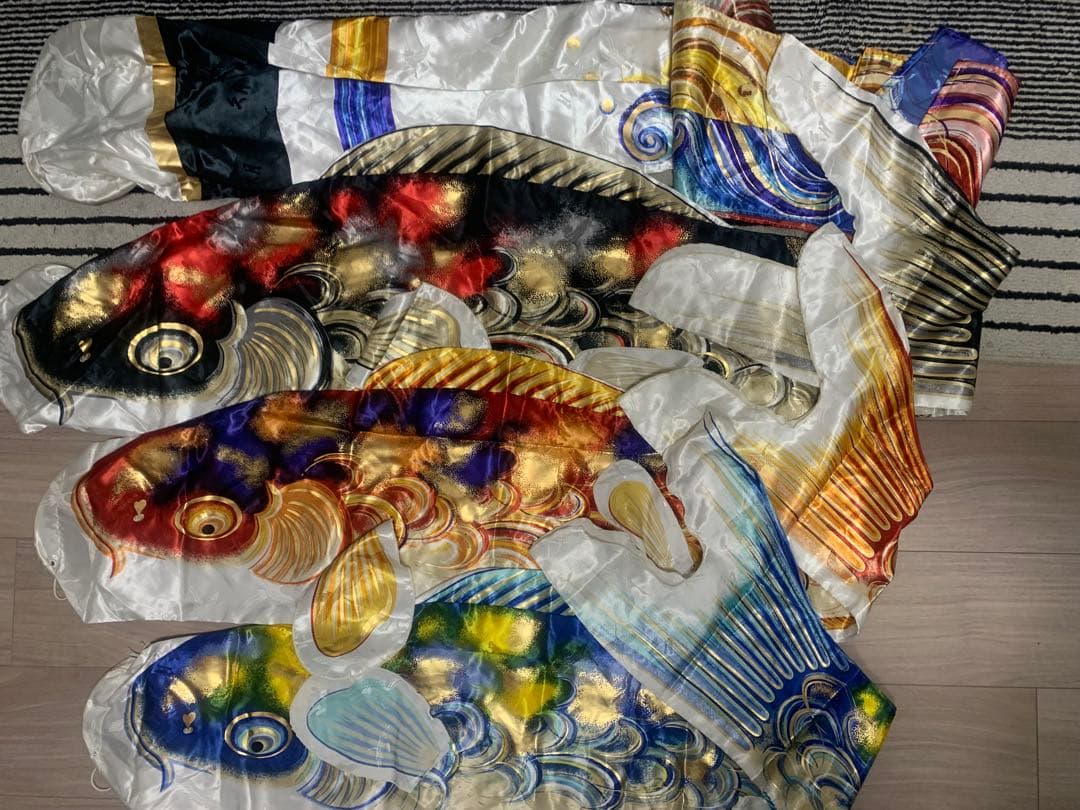 鯉のぼり　使用品　山本寛斎　かぜいろ　1.5Mセット　久月きらめき鯉　こいのぼり