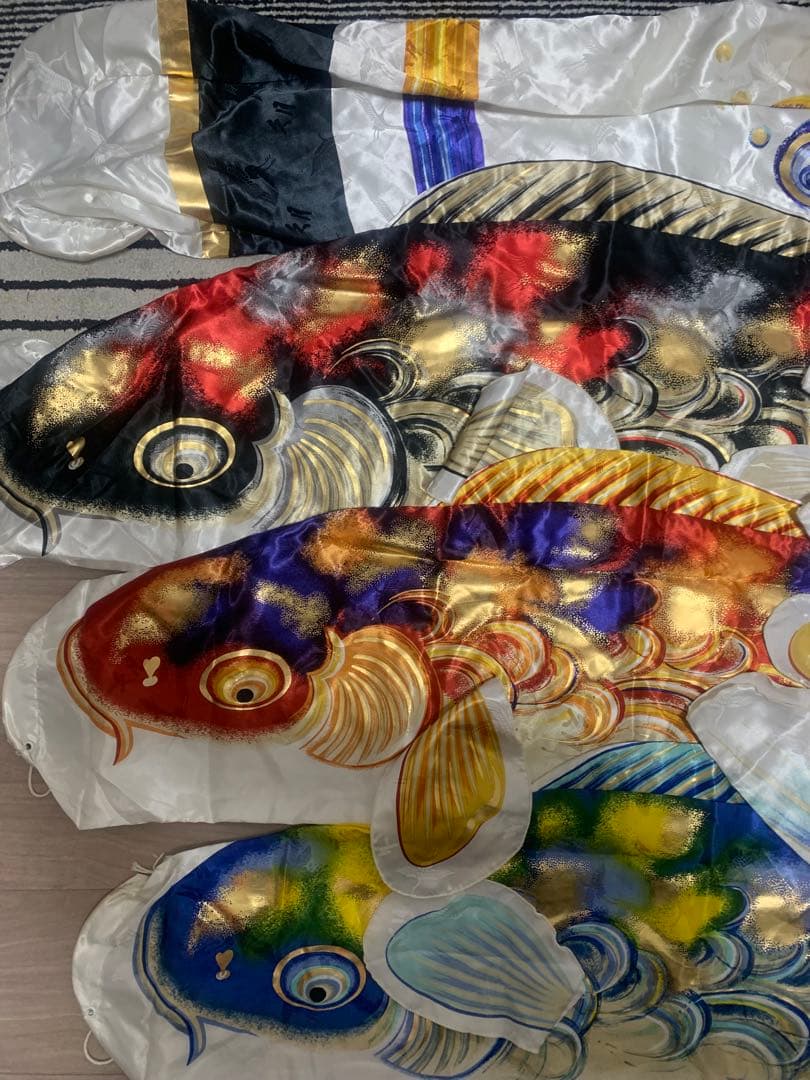 鯉のぼり　使用品　山本寛斎　かぜいろ　1.5Mセット　久月きらめき鯉　こいのぼり