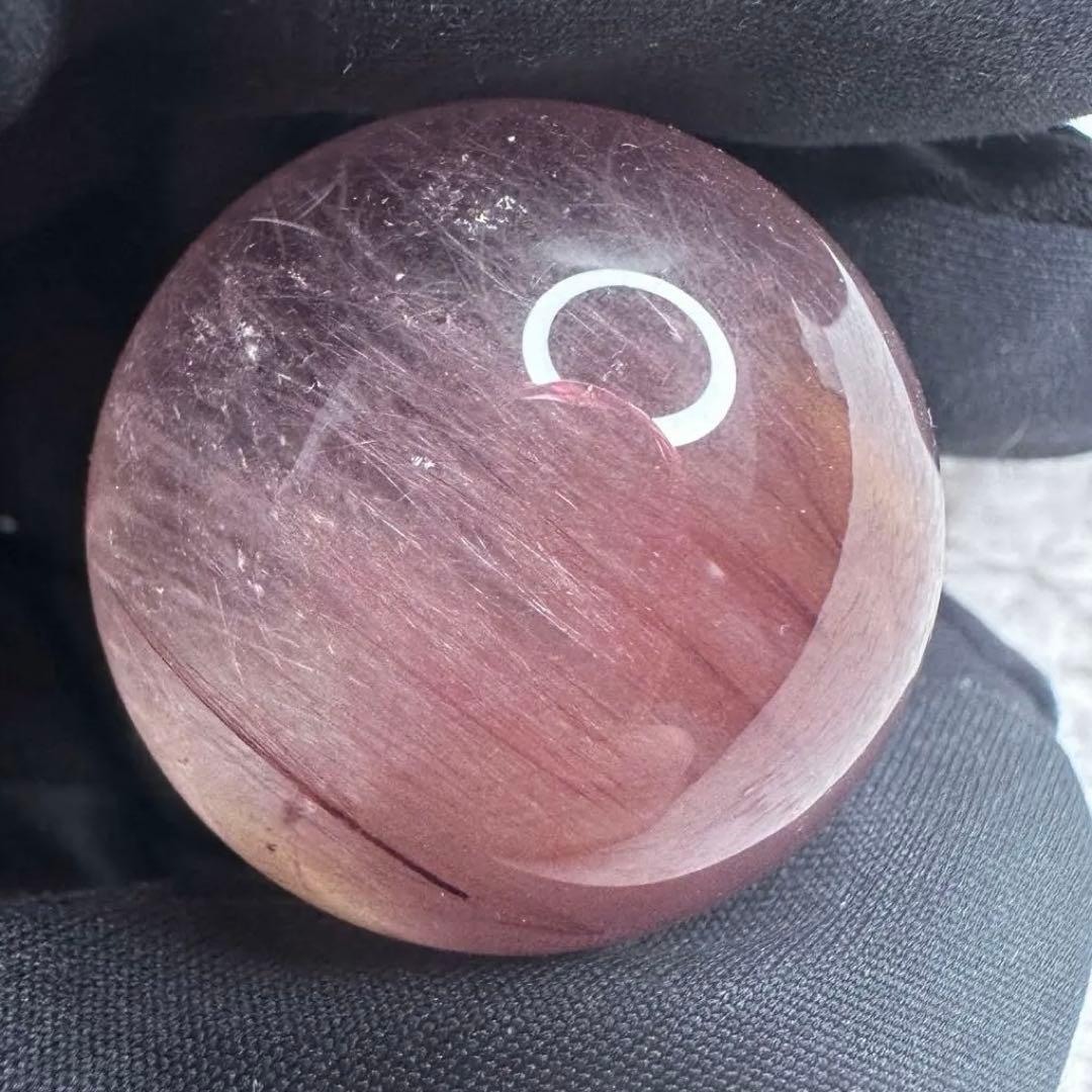 希少❗️極上別格品❗️超美品♡ピンクサゲニティックインクォーツ丸玉スフィアA1301