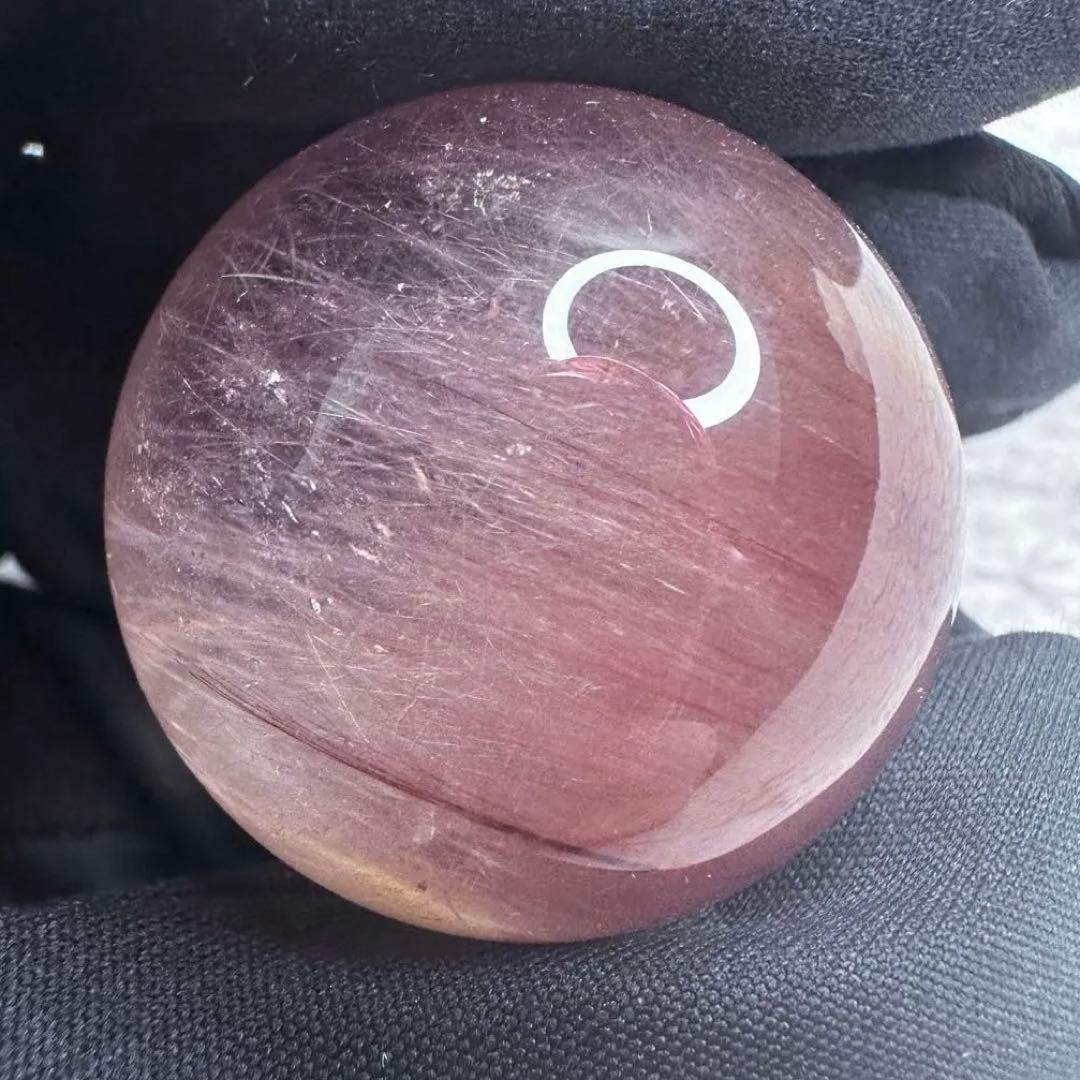 希少❗️極上別格品❗️超美品♡ピンクサゲニティックインクォーツ丸玉スフィアA1301