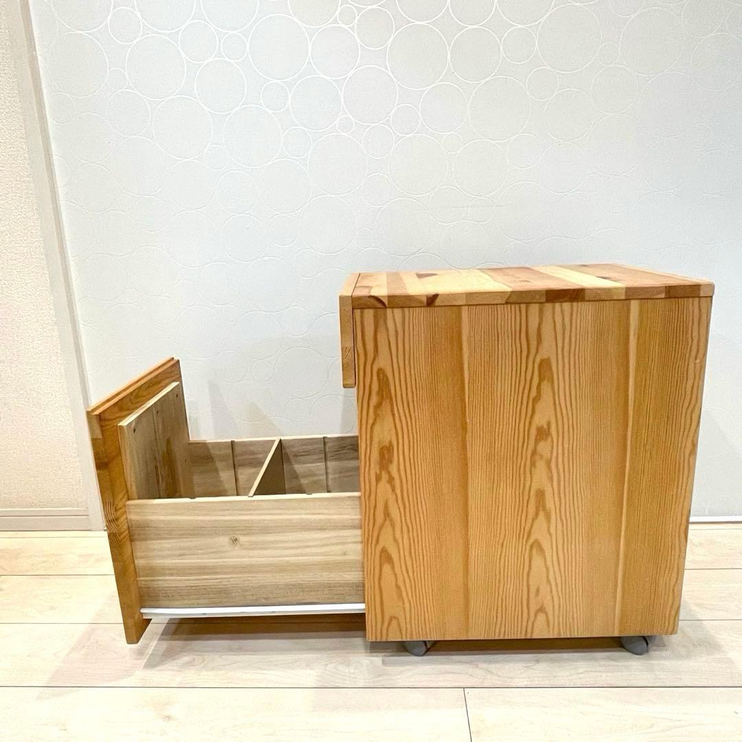 【廃盤品】無印良品 パイン材 キャビネット キャスター付 北欧 カントリー