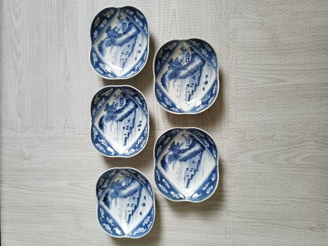 伊万里焼染付皿　5枚