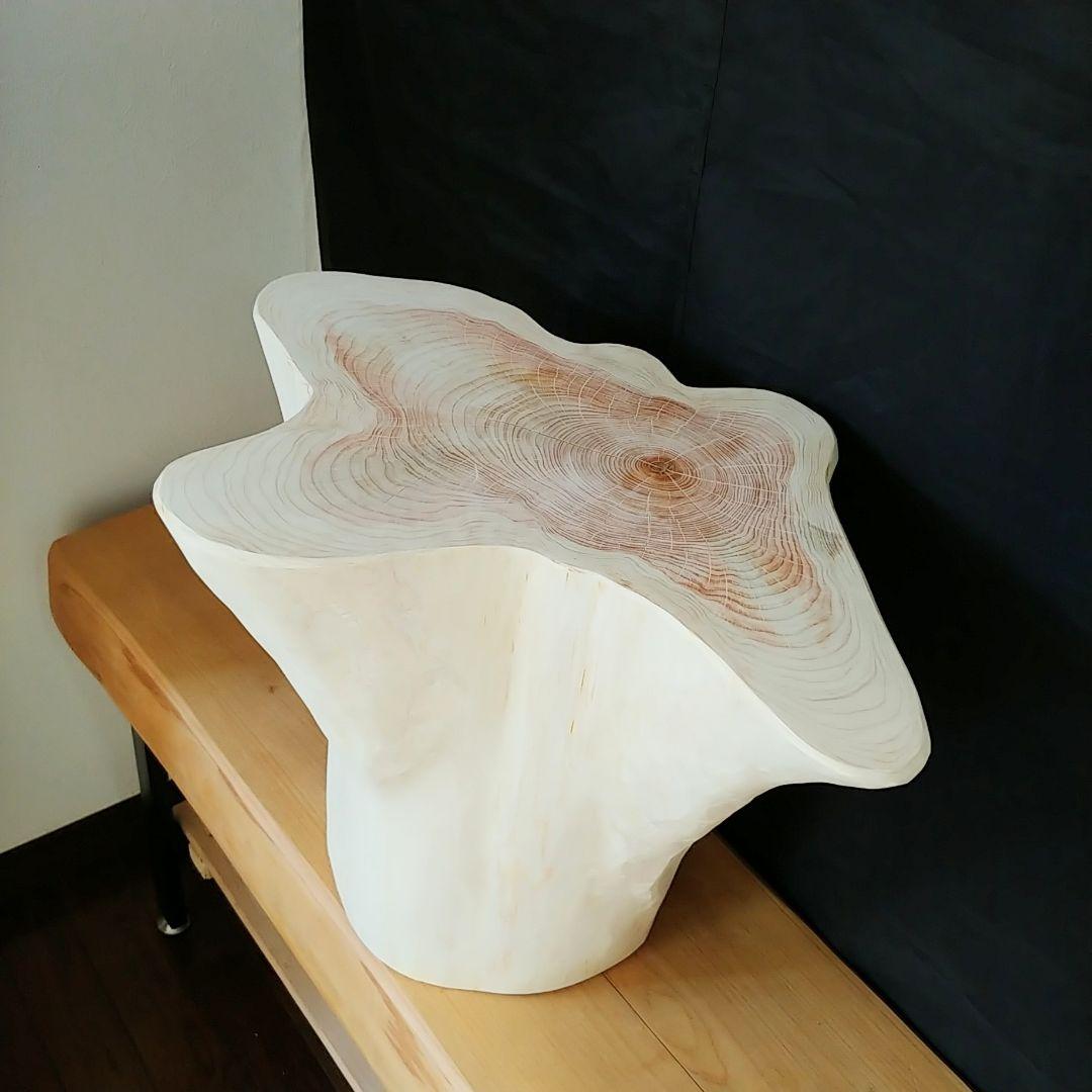 丸太スツール　丸太サイドテーブル　ヒノキ
