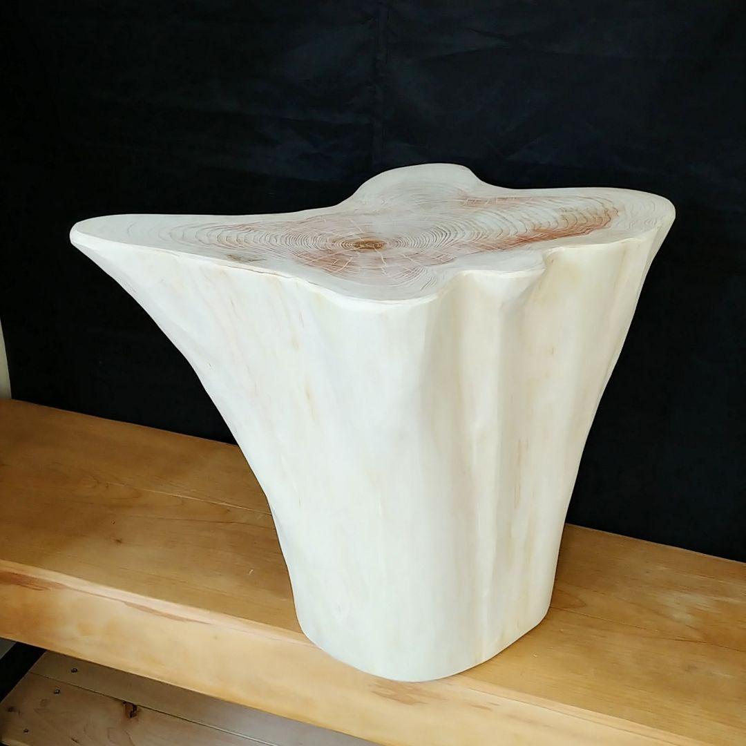 丸太スツール　丸太サイドテーブル　ヒノキ