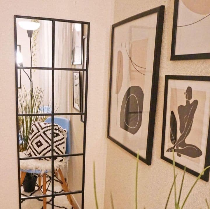 18枚鏡　壁掛けミラー　格子　大型ミラー　鏡