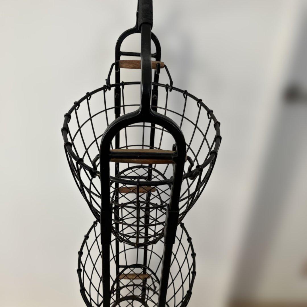 ブラック 3段ワイヤーバスケット