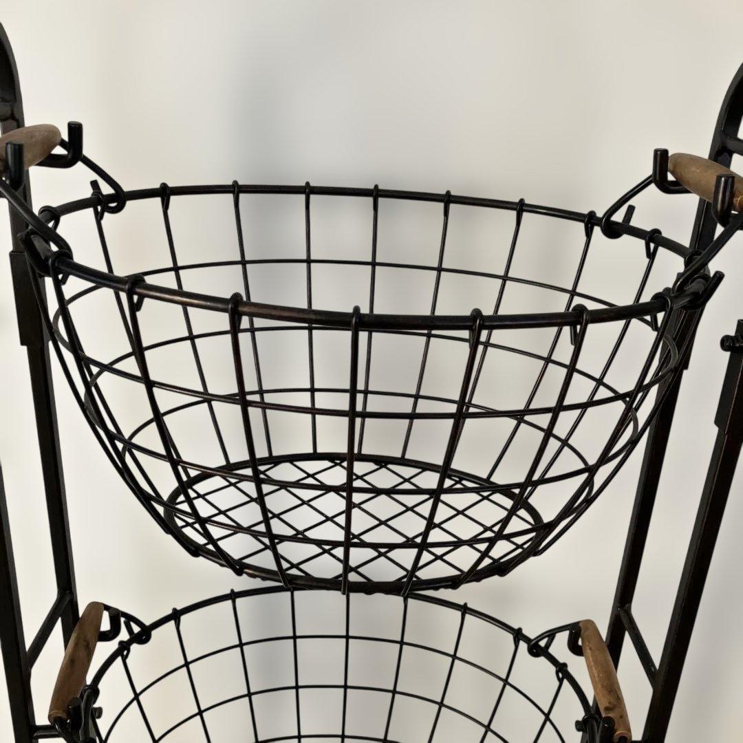 ブラック 3段ワイヤーバスケット