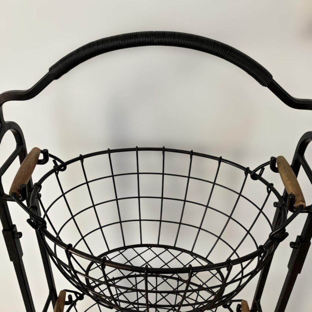 ブラック 3段ワイヤーバスケット