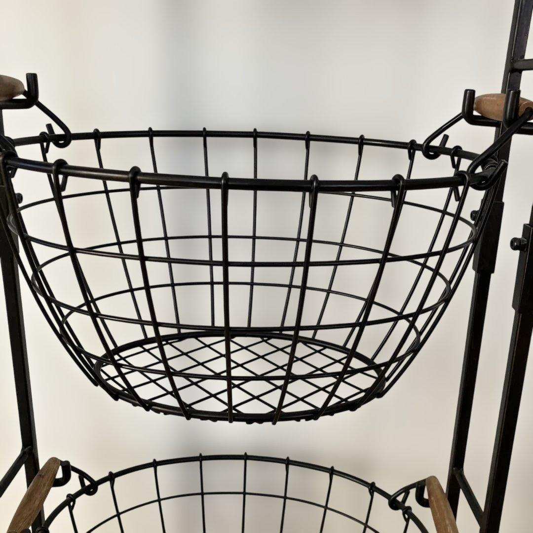 ブラック 3段ワイヤーバスケット