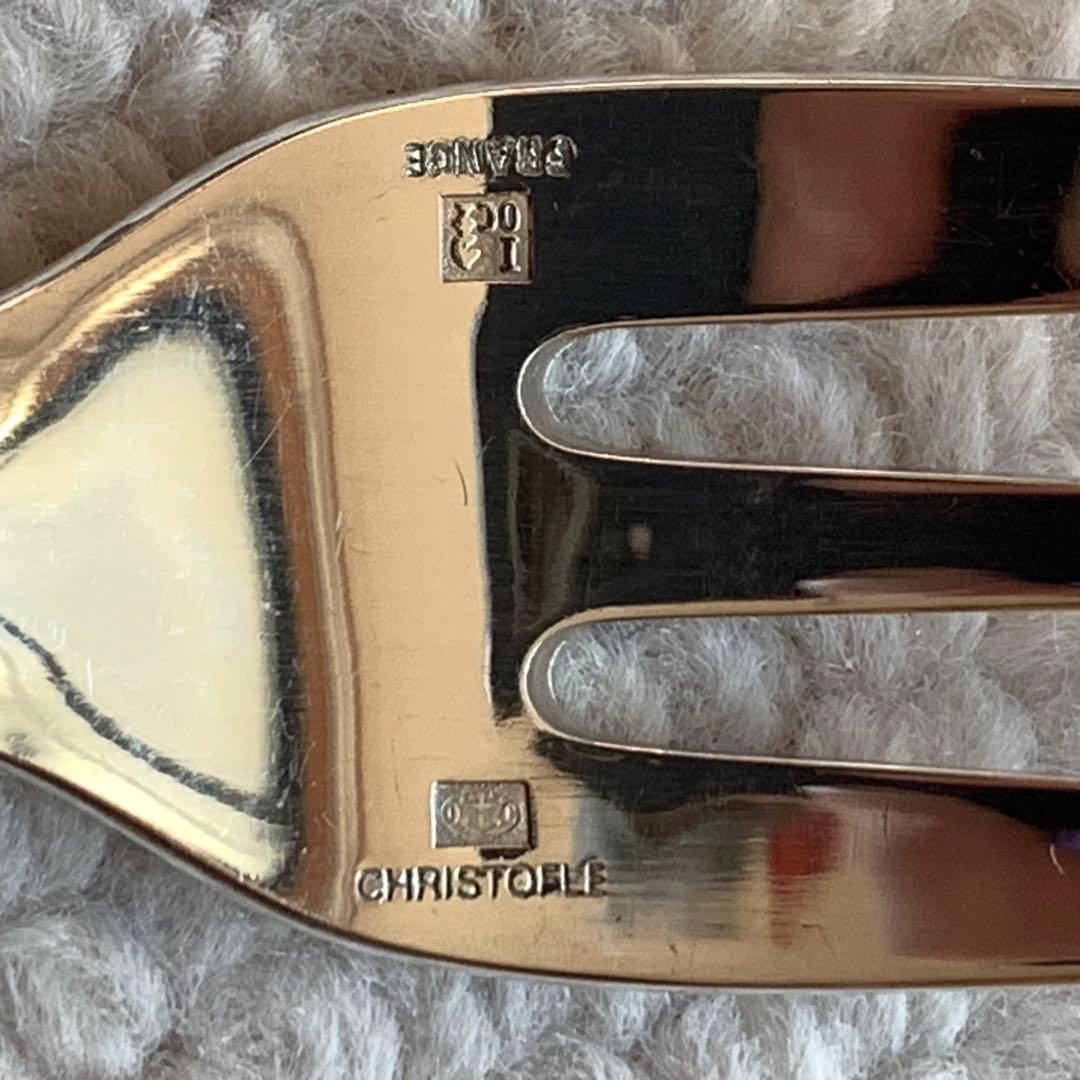 美品 クリストフル ケーキフォーク 6本セット 銀メッキ FRANCE刻印あり