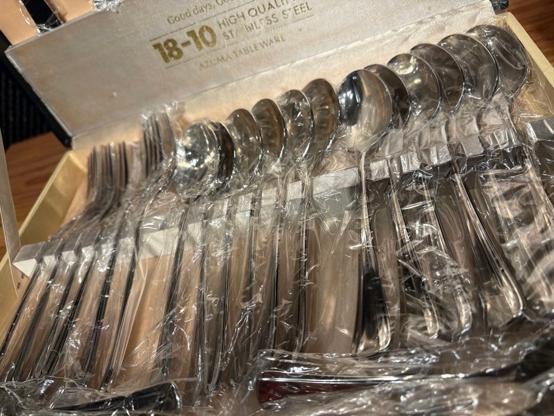 【値下げしました】　AZUMA 18-10 ステンレス カトラリー50本セット