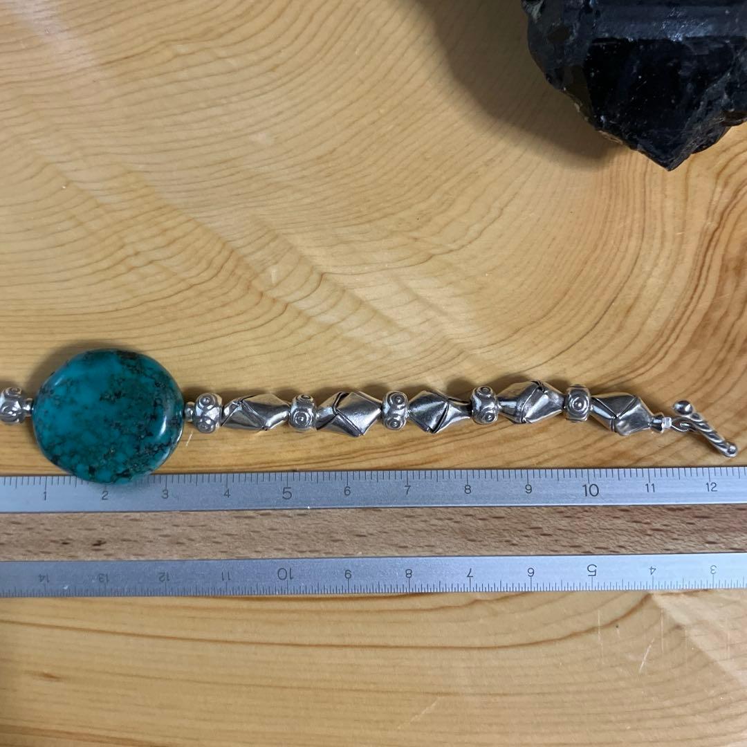 チベット・ターコイズ とカレンシルバーのシルバーブレスレット