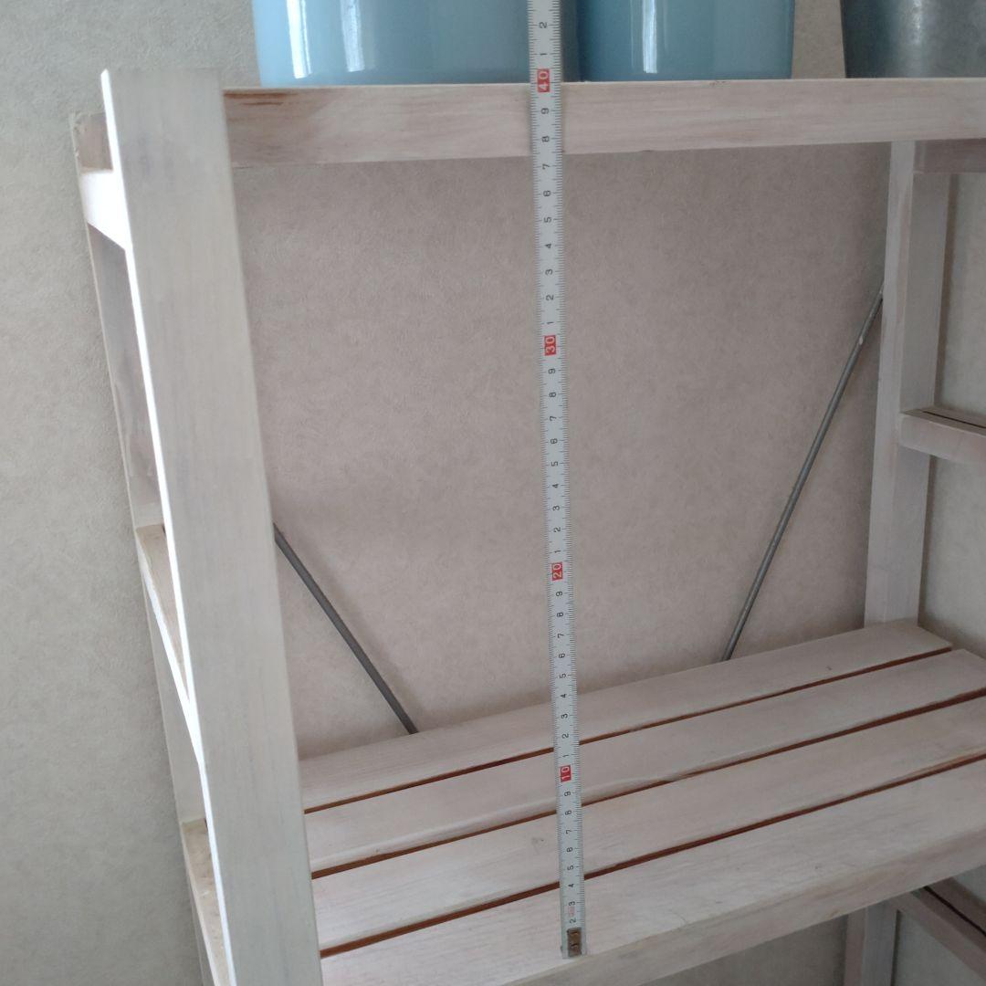 【売約済み】奥行30cm ラック 棚 本棚 シャビー ホワイト スリム