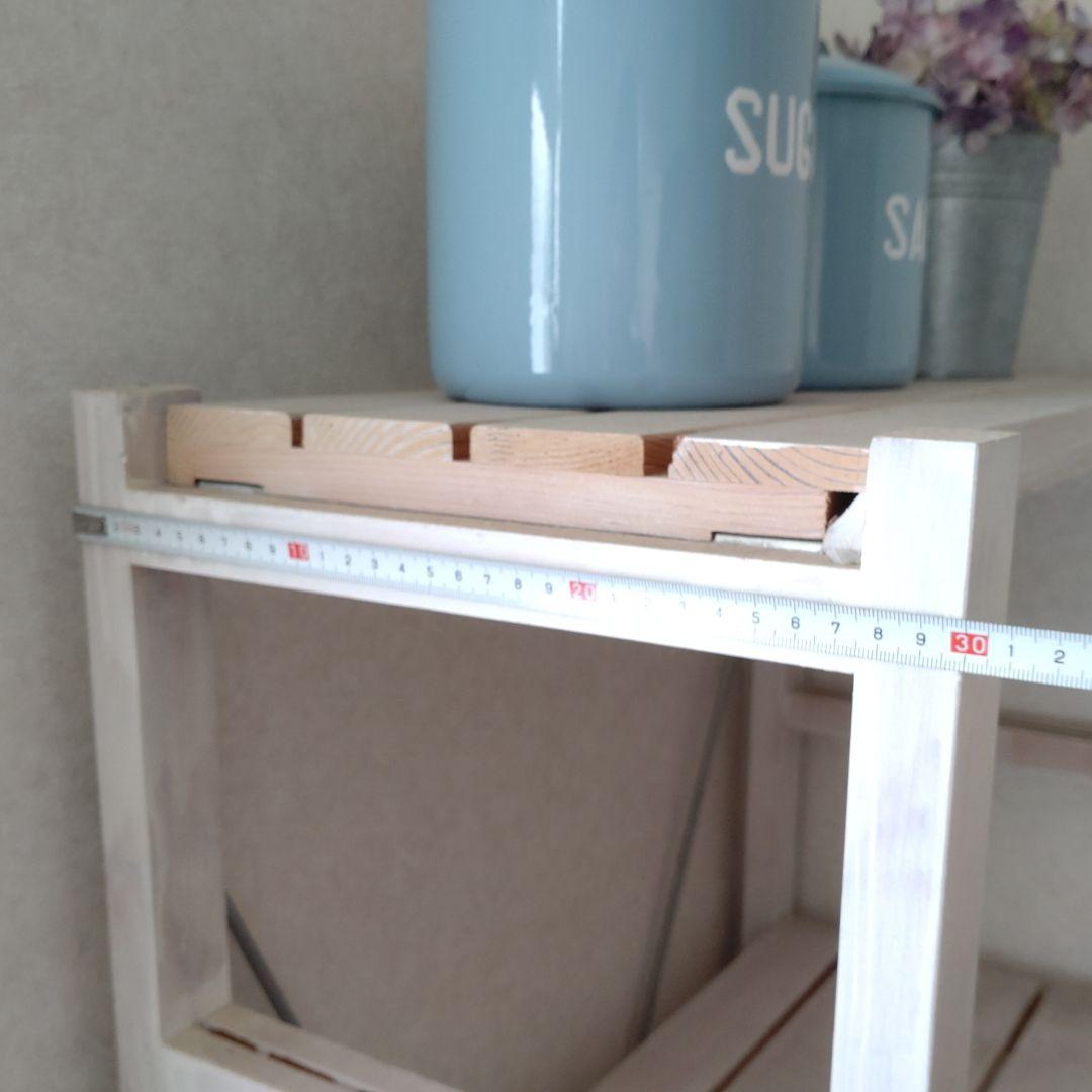 【売約済み】奥行30cm ラック 棚 本棚 シャビー ホワイト スリム