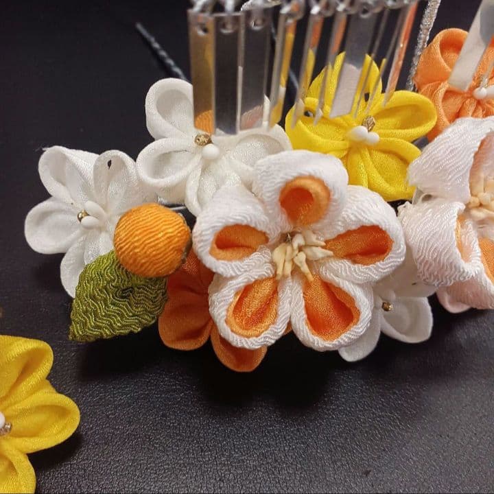 【新品】七五三　髪飾り　勝山かんざし２本　日本髪　つまみ細工 簪　ハレの日