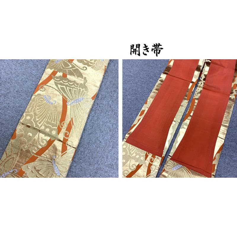 509ag31□七五三 七歳 女児 着物&袋帯 菊 梅 くすみピンク□美品