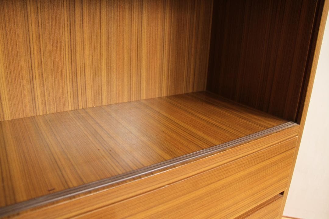 ガラス棚　収納棚　本棚　食器棚　木製　古道具　古道具　ビンテージ　レトロ