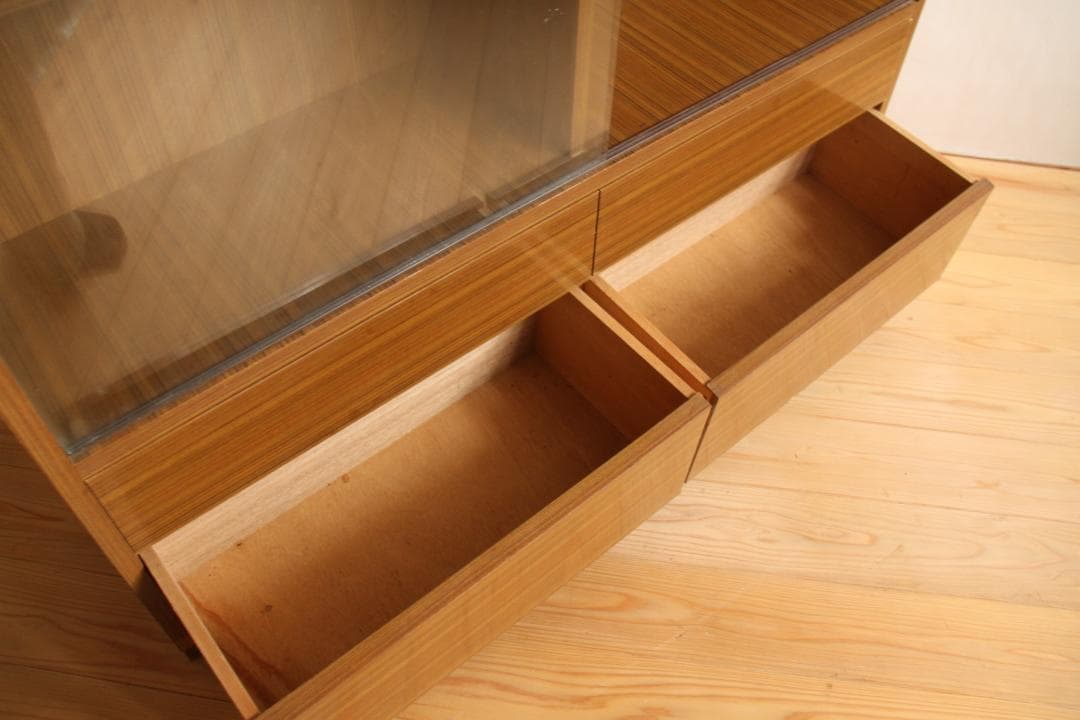 ガラス棚　収納棚　本棚　食器棚　木製　古道具　古道具　ビンテージ　レトロ