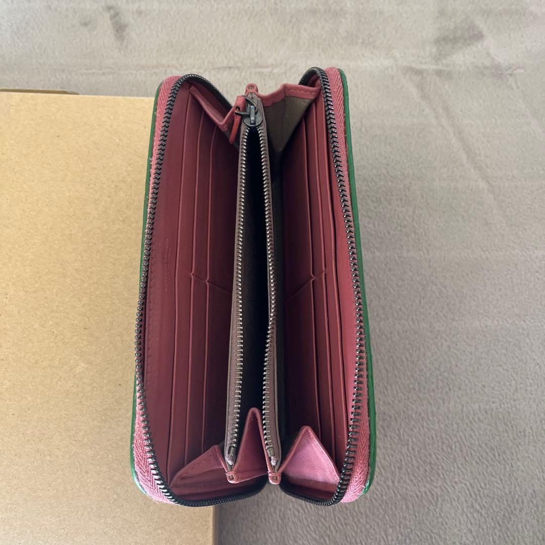 Bottega Veneta正規品ボッティガヴェネタファスナー長財布グリーン男女