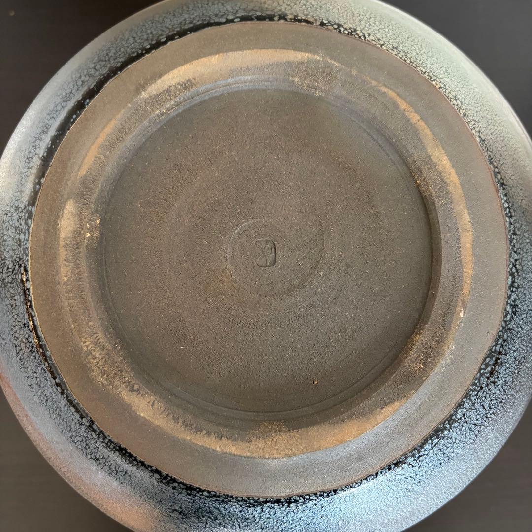 【京焼】安房幸男 油滴天目 壺 一醒窯 大鉢 花瓶 共箱 陶歴付 美品 飾り壺