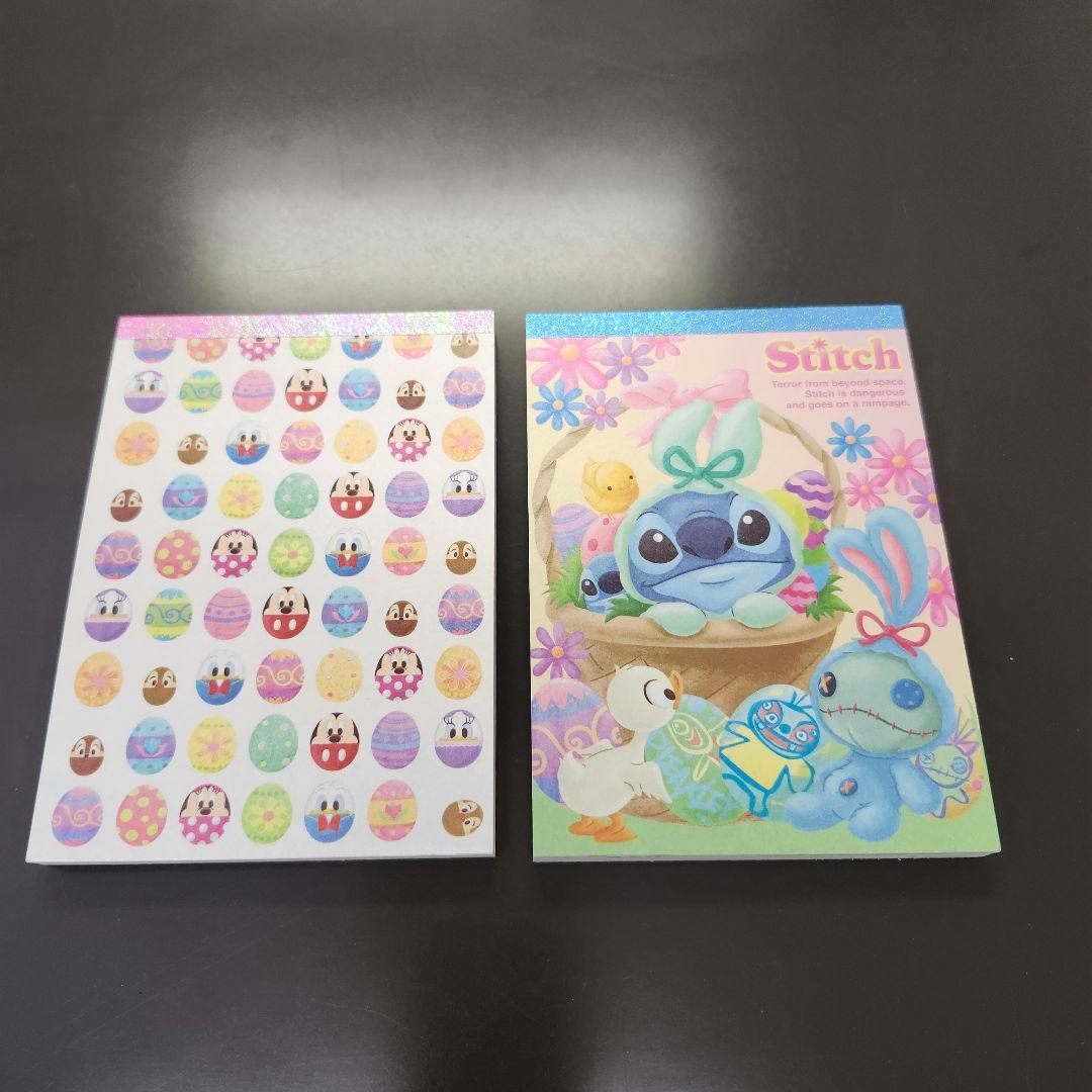 スティッチ・ディズニー イースターメモ用紙2冊セット A6サイズ 4種×25