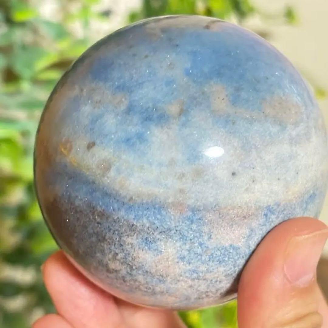 トロレアイト　高級　高品質　　可愛い　約6.5cm スフィア　キラキラ　地球　海