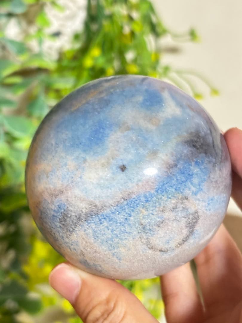 トロレアイト　高級　高品質　　可愛い　約6.5cm スフィア　キラキラ　地球　海