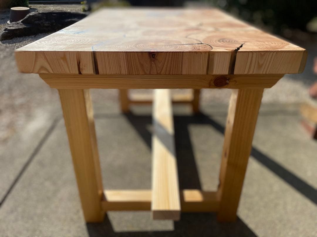 杉の丸太ローテーブル サイドテーブル 花台