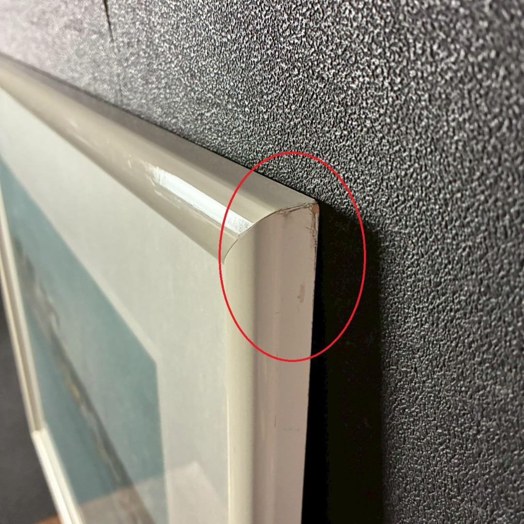 美品 アンドレ・ブーリエ「青いマリーナ」リトグラフ 直筆サイン入