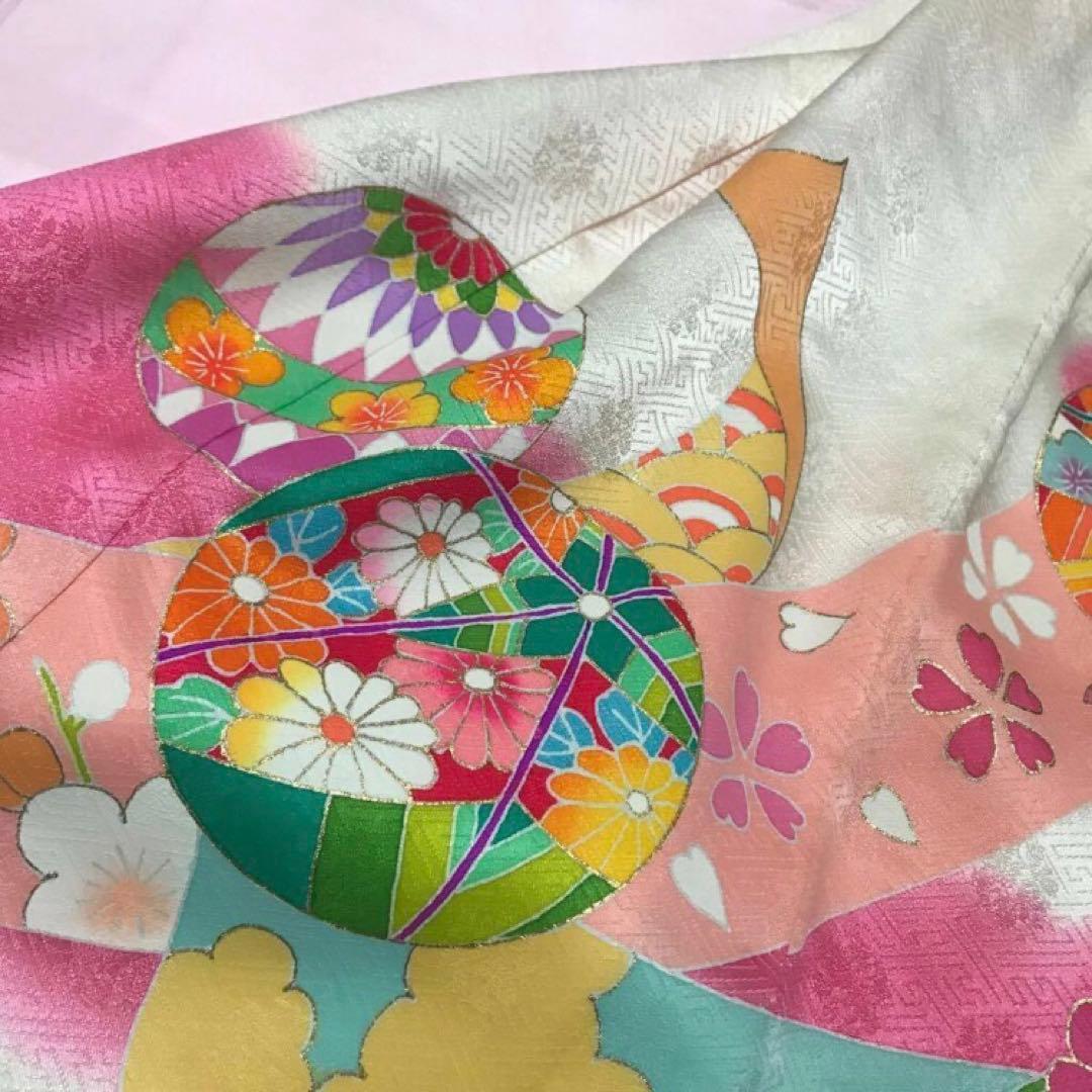 七五三　女の子　3歳　着物　カバン　草履　長襦袢セット　日本製　テフロン加工済み