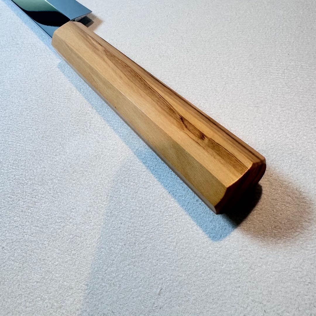 270mm 切付柳刃包丁 鏡面　オリーブ材八角柄 刺身包丁 全鋼